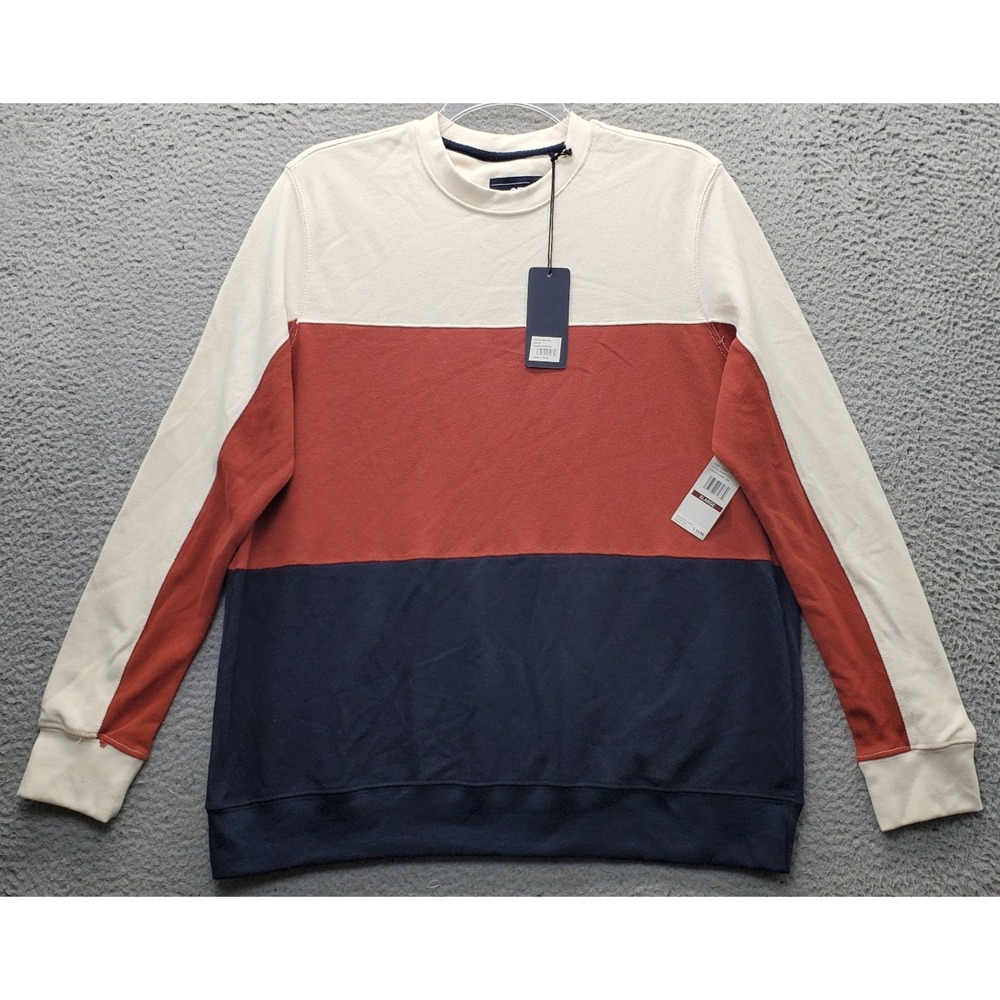 ODA Sweatshirt Mens XL Multi Colorblock Ribbed Cuff & Hem Crew Neck ODAKT1016